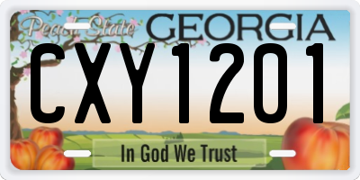 GA license plate CXY1201