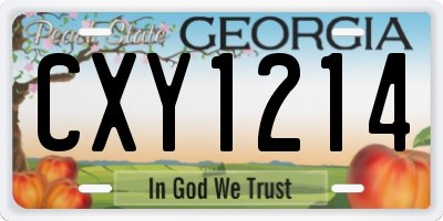 GA license plate CXY1214