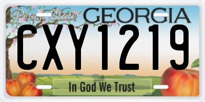 GA license plate CXY1219