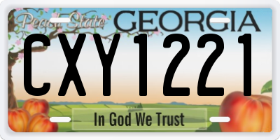GA license plate CXY1221