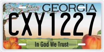GA license plate CXY1227