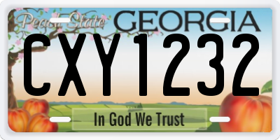 GA license plate CXY1232