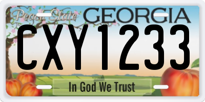 GA license plate CXY1233