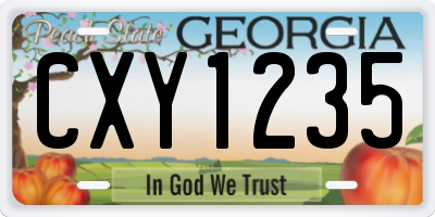 GA license plate CXY1235