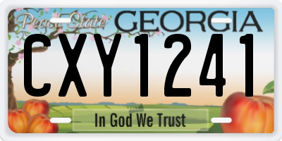 GA license plate CXY1241