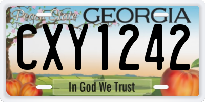 GA license plate CXY1242