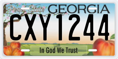 GA license plate CXY1244