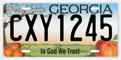 GA license plate CXY1245
