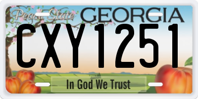 GA license plate CXY1251