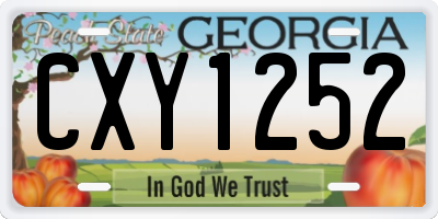 GA license plate CXY1252