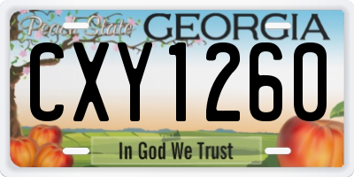 GA license plate CXY1260