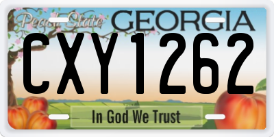 GA license plate CXY1262
