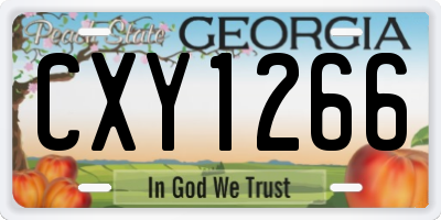 GA license plate CXY1266