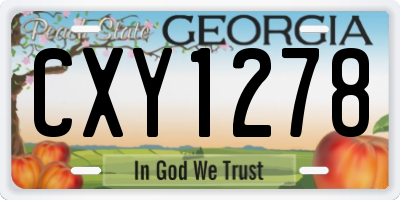 GA license plate CXY1278