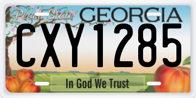 GA license plate CXY1285