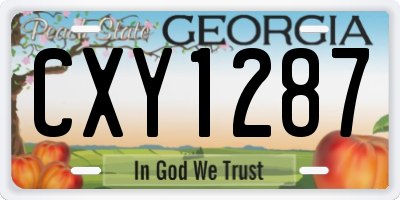 GA license plate CXY1287