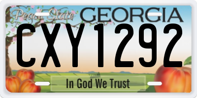 GA license plate CXY1292