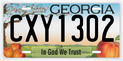 GA license plate CXY1302
