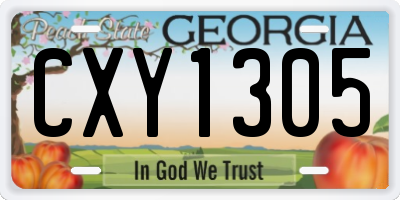 GA license plate CXY1305