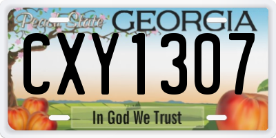 GA license plate CXY1307