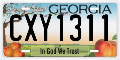 GA license plate CXY1311