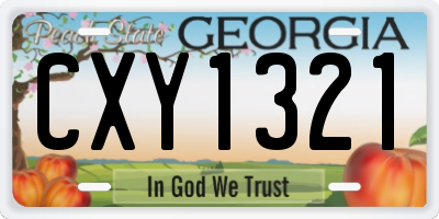 GA license plate CXY1321