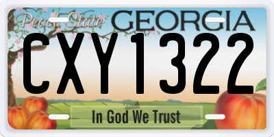 GA license plate CXY1322