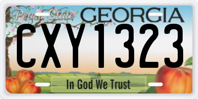 GA license plate CXY1323