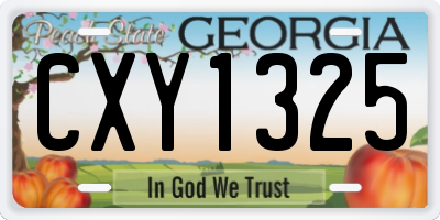 GA license plate CXY1325