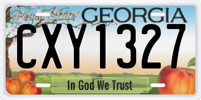GA license plate CXY1327