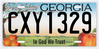 GA license plate CXY1329