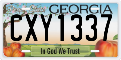 GA license plate CXY1337
