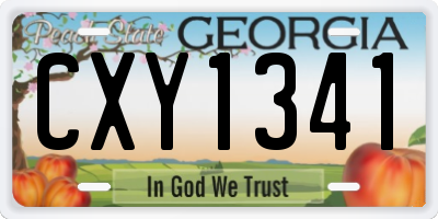 GA license plate CXY1341