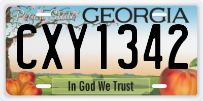GA license plate CXY1342
