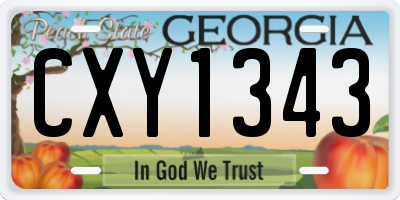 GA license plate CXY1343