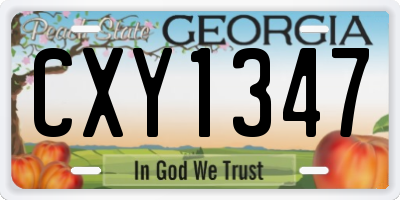 GA license plate CXY1347