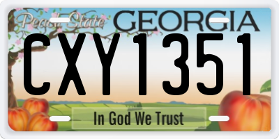 GA license plate CXY1351