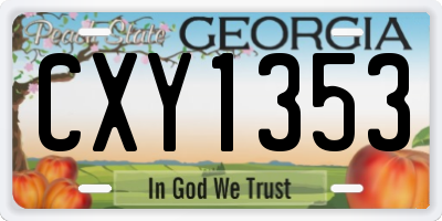GA license plate CXY1353