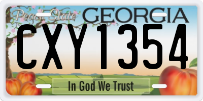 GA license plate CXY1354