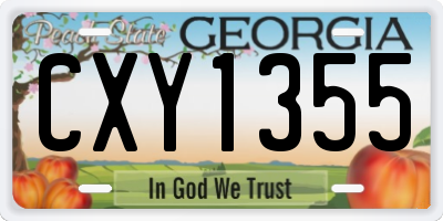 GA license plate CXY1355