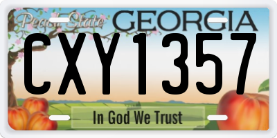 GA license plate CXY1357