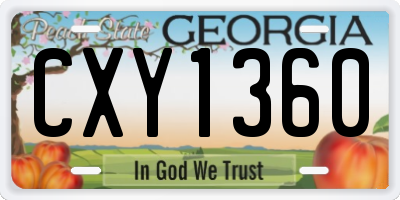 GA license plate CXY1360
