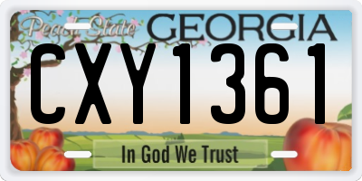 GA license plate CXY1361