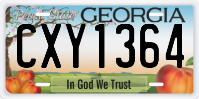 GA license plate CXY1364