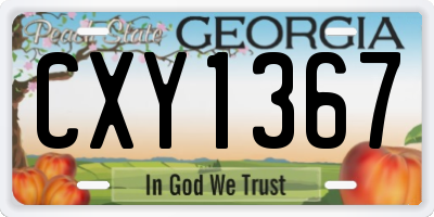 GA license plate CXY1367