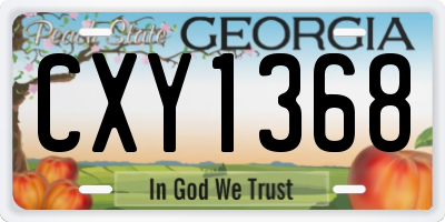 GA license plate CXY1368