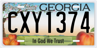 GA license plate CXY1374