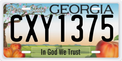 GA license plate CXY1375