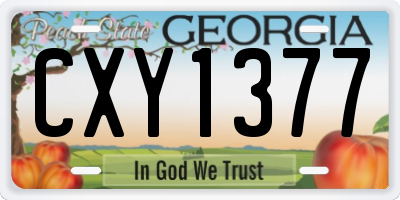 GA license plate CXY1377