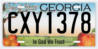 GA license plate CXY1378